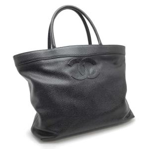 CHANEL シャネル トートバッグ キャビアスキン ブラック ハンドバッグ CCマーク ココマーク 【中古】｜kyoto-yorozuya