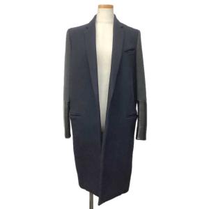 LA7784 CELINE セリーヌ レザー 切替えトレンチコート ブラック46 LA7784 CELINE セリーヌ レザー 切替えトレンチコート ブラック46