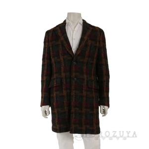 極美品▽BOGLIOLI ボリオリ C3401P ウール100% 千鳥格子 シングル