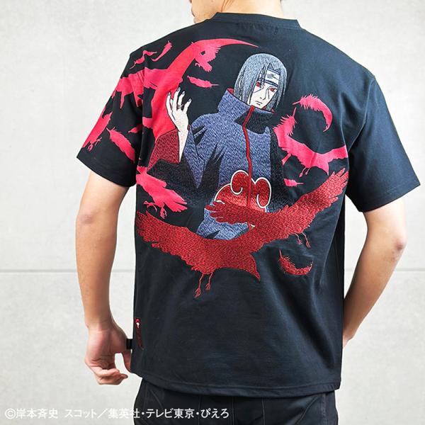 絡繰魂 × NARUTO うちはイタチ 暁 刺繍 半袖 Tシャツ 242004 からくりだましい N...