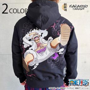絡繰魂×ONE PIECE 愛と自由スウェットパーカー「コラソン＆ロー」 絡繰