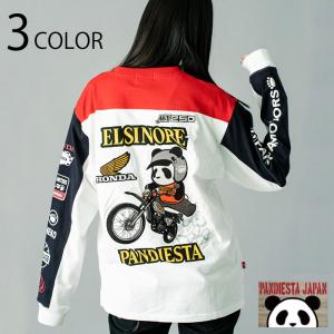 PANDIESTA JAPAN HONDA コラボ MT250 エルシノア 長袖 Tシャツ 533505 パンディエスタ ぱんでぃえすた パンダ バイク ホンダ MT250 エルシノア