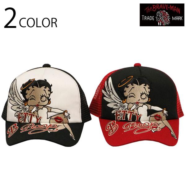 THE BRAVEMAN × BETTY BOOP エンジェル ベティ 刺繍 ツイルメッシュキャップ...