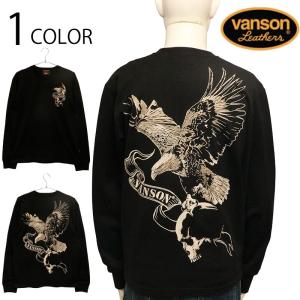 vanson leathers イーグル＆バイク刺繍長袖Tシャツ ロンT VANSON