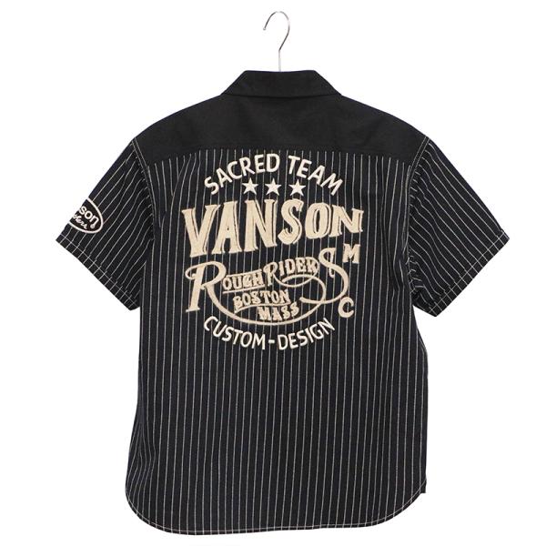 VANSON バンソン チェーン刺繍 半袖 デニム シャツ NVSS-2301 ばんそん 半袖 シャ...