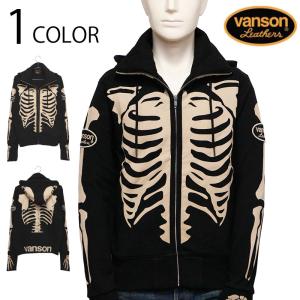VANSON（バンソン） スカルボーン 骨柄 骸骨 プリント サーマル