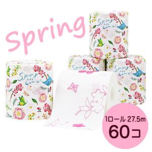 イトマン 2022 スプリング  1ロール 27.5m ダブル 個包装 トイレットペーパー ×60ロール   73984