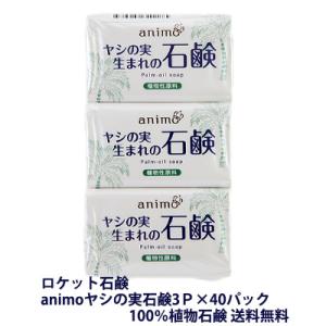 【法人・企業様限定販売】 animoヤシの実石鹸3Ｐ×40パック 植物石鹸 送料無料 02441｜kyoto33