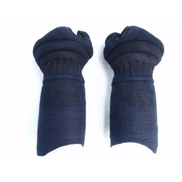 梁山（りょうざん）1,5分手刺紺鹿革防具甲手 剣道具 剣道防具 手刺防具甲手