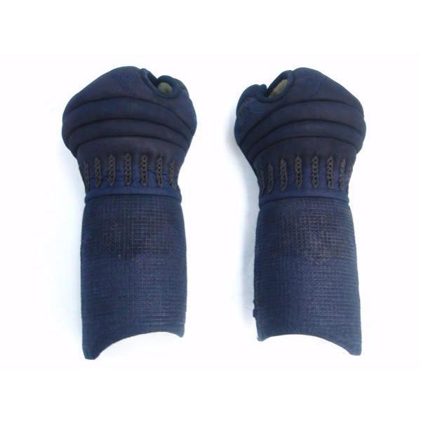 梁山（りょうざん）1,0分手刺紺鹿革防具甲手 剣道具 剣道防具 手刺防具甲手