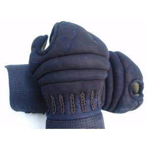梁山(りょうざん)1,0分手刺紺鹿革防具甲手 ...の詳細画像4