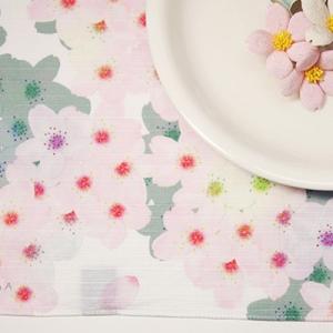 小風呂敷「桜の泉」50×50cm　木綿　赤月ルウトデザイン｜kyotofuroshiki