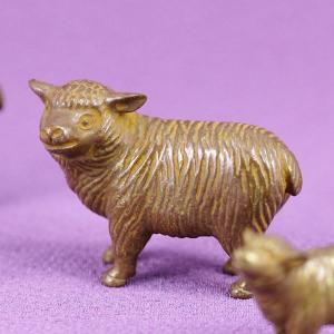 店置物 Deh S1 京都工芸舎家族家族干支 黄銅製 未 羊 ひつじ