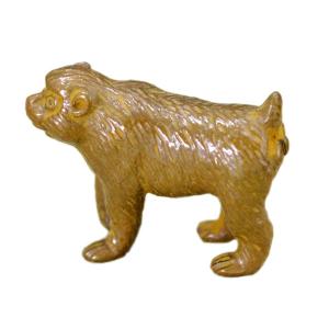 置物 干支（黄銅製）申・猿・さる・サル 子猿 座 手受 : 京都工芸舎
