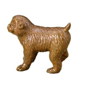 置物 干支（黄銅製）申・猿・さる・サル 子猿 座 手受 : 京都工芸舎