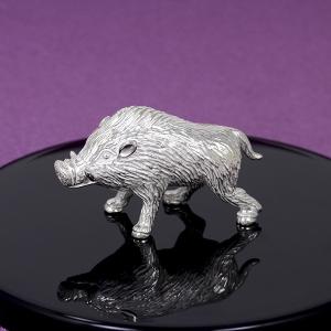 置物 干支 (銀製) 亥 猪 いのしし 雌の商品画像