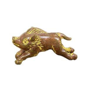 置物 干支 (黄銅製) 亥 猪 いのしし 雄姿 山吹色 : 京都工芸舎 Yahoo