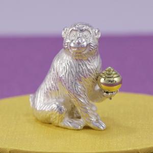 置物 干支（銀製）申・猿・さる・サル 福鈴猿 : 京都工芸舎 Yahoo!店