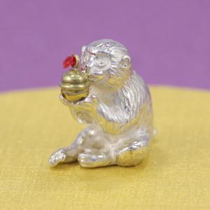 置物 干支（銀製）申・猿・さる・サル 座 : 京都工芸舎 Yahoo!店
