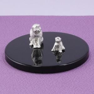 置物 干支（銀製）申・猿・さる・サル 座 : 京都工芸舎 Yahoo!店