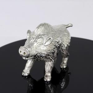 置物 干支 (銀製) 亥 猪 いのしし 雄の詳細画像2