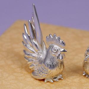 置物 干支(銀製)酉・鶏・にわとり・ニワトリ ...の詳細画像3