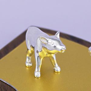 置物 干支 (銀製)丑・牛・うし 立牛の親子の詳細画像3