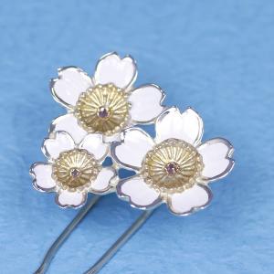 簪・かんざし (銀製) 桜・さくら 霞桜 三花 ...の商品画像