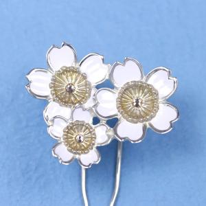 簪・かんざし (銀製) 桜・さくら 霞桜 三花...の詳細画像1
