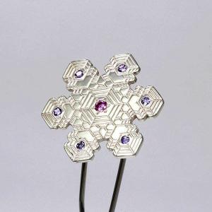 簪・かんざし (銀製) 雪の結晶 雪華・ゆきは...の詳細画像1