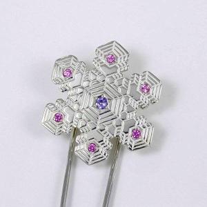 簪・かんざし (銀製) 雪の結晶 雪華・ゆきは...の詳細画像1