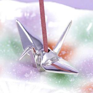 香立(銀製)折り鶴・折りつる・折りツル 大の詳細画像1