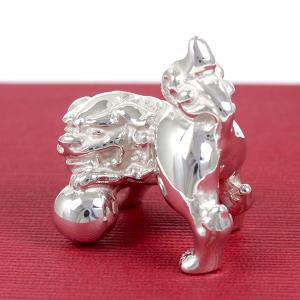 置物(銀製)獅子・狛犬・こまいぬ 躍動 豆の詳細画像3