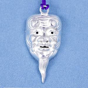根付(銀製)翁面 翁・おきな・オキナの商品画像