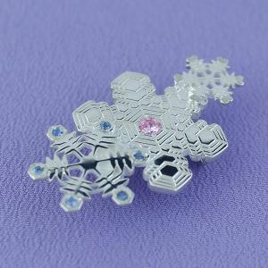 帯留(銀製)雪の結晶 雪華・ゆきはな 三華 B...の詳細画像1