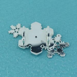 帯留(銀製)雪の結晶 雪華・ゆきはな 三華 B...の詳細画像2