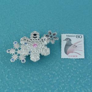 帯留(銀製)雪の結晶 雪華・ゆきはな 三華 B...の詳細画像3