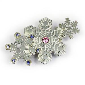 帯留(銀製)雪の結晶 雪華・ゆきはな 三華 B...の詳細画像4