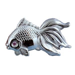 帯留(銀製)金魚・きんぎょ キュービックジルコ...の詳細画像4