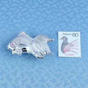 帯留(銀製)金魚・きんぎょ キュービックジルコ...の詳細画像5