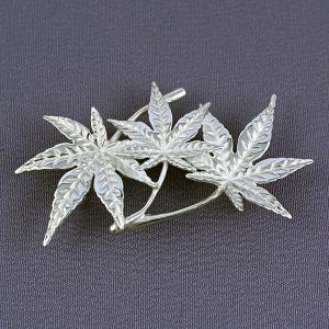 帯留(銀製)紅葉・もみじ・モミジ 三葉の詳細画像3