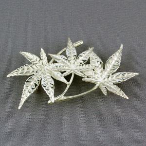 帯留(銀製)紅葉・もみじ・モミジ 三葉の詳細画像4