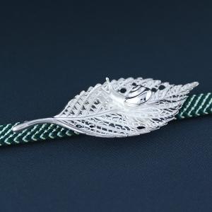 帯留(銀製)紫陽花葉に蝸牛・かたつむりの詳細画像2