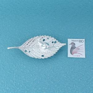 帯留(銀製)紫陽花葉に蝸牛・かたつむりの詳細画像5