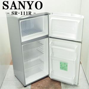 /LB06-014/109L/冷蔵庫/SANYO/サンヨー/SR-111R-SB/直冷式/単身向き/シルバー/耐熱トップテーブル/ノンフロン/ガレージなどに♪