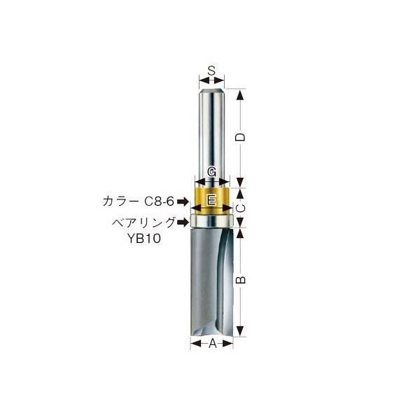 大日商 コーナービット ガイドベアリング付ストレート ＧＬ２５ トリマー用 ６×１０ Ｌ２５