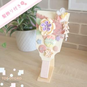 TOKOTOKO 髪飾り付き羽子板飾り 芽-mei- / つまみ細工 初正月