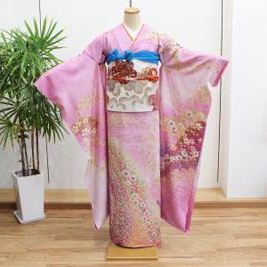 振袖 正絹 新品 仮絵羽 仕立て付き フルセット 長襦袢 袋帯 帯締め