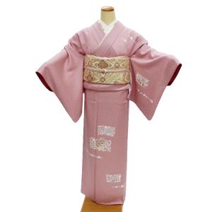 着物 レンタル 訪問着 正絹 フルセット 藤色 紫 おしゃれ 上品 大人っ