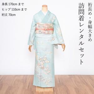 着物 レンタル 訪問着 正絹 フルセット 黒白 辻が花 個性的